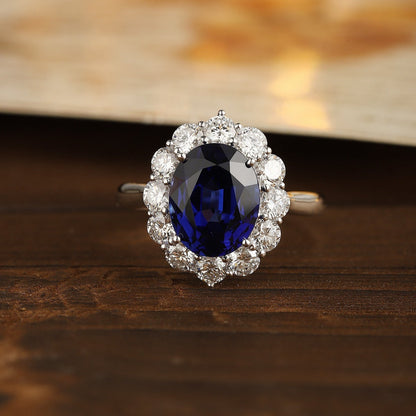 PT950 3.02ct Lab Grown Diamond Lab Grown Blue Treasure Ring