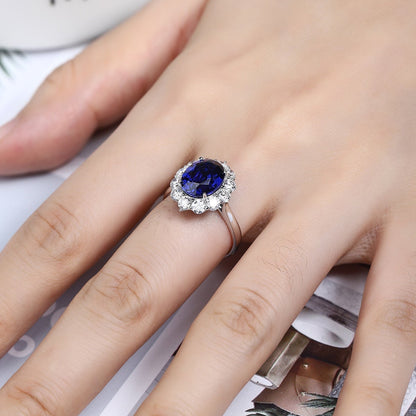 PT950 3.02ct Lab Grown Diamond Lab Grown Blue Treasure Ring