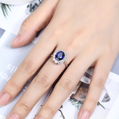 PT950 3.02ct Lab Grown Diamond Lab Grown Blue Treasure Ring