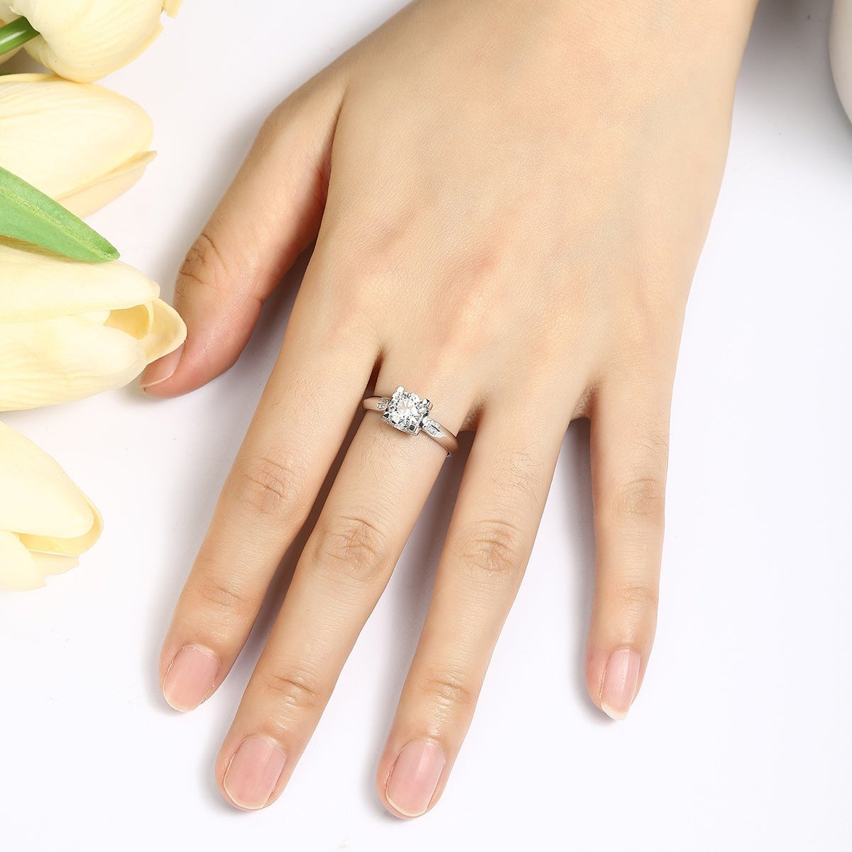 PT950 1.10ct Circular Lab Grown Diamond Ring MT0039