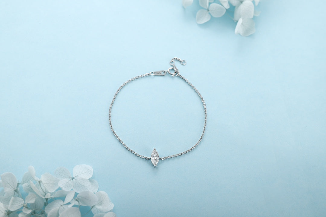 PT950 0.55ct Lab Grown Diamond Marquise Shape Bracelet