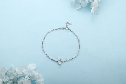 PT950 0.55ct Lab Grown Diamond Marquise Shape Bracelet