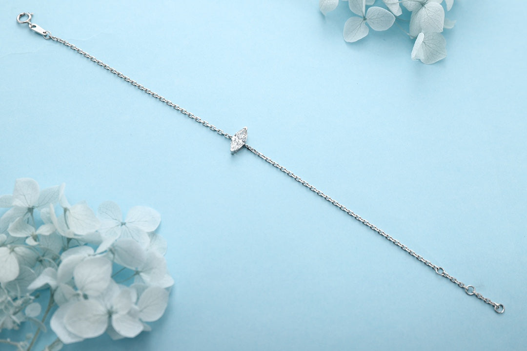 PT950 0.55ct Lab Grown Diamond Marquise Shape Bracelet