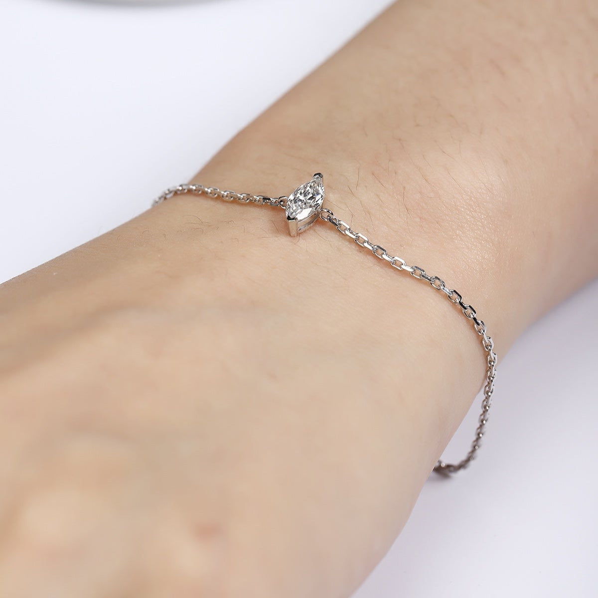 PT950 0.55ct Lab Grown Diamond Marquise Shape Bracelet