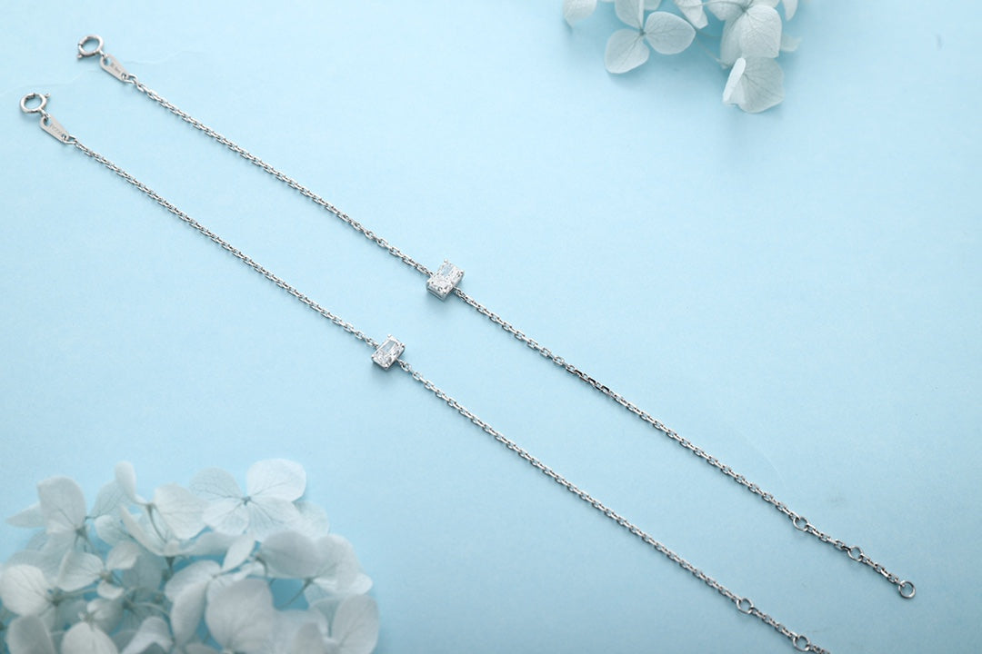 PT950 0.54ct Lab Grown Diamond Radiant Cut Bracelet