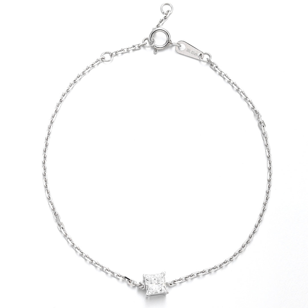 PT950 0.51ct Lab Grown Diamond Princess Cut Bracelet