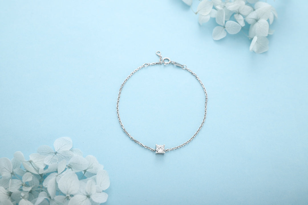 PT950 0.51ct Lab Grown Diamond Princess Cut Bracelet