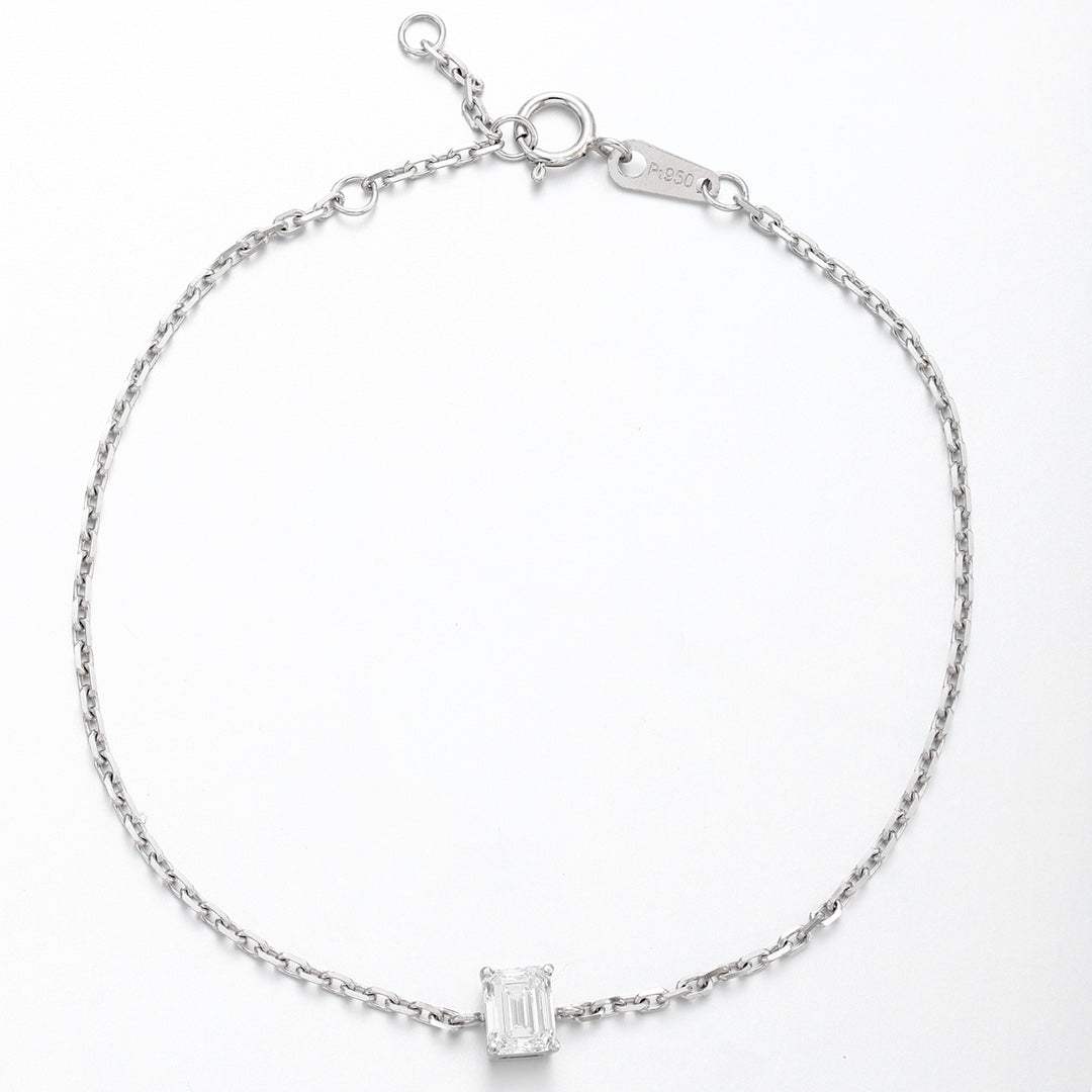 PT950 0.52ct Lab Grown Diamond Emerald Cut Bracelet