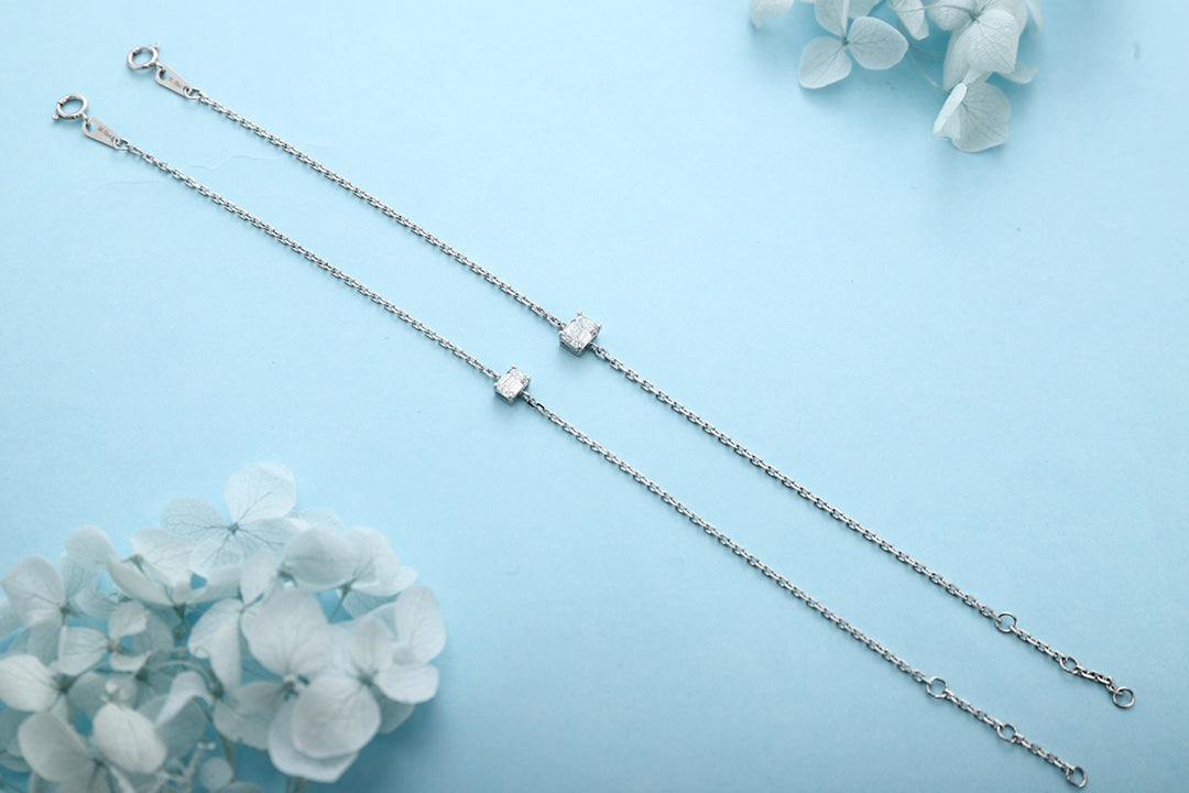 PT950 0.52ct Lab Grown Diamond Emerald Cut Bracelet