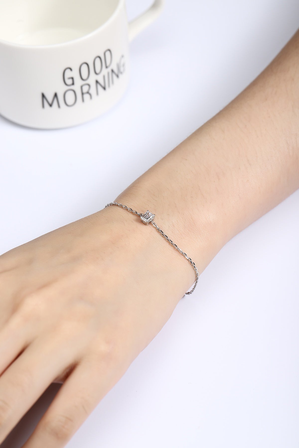 PT950 0.52ct Lab Grown Diamond Emerald Cut Bracelet