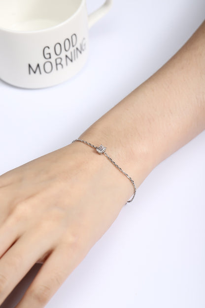 PT950 0.52ct Lab Grown Diamond Emerald Cut Bracelet