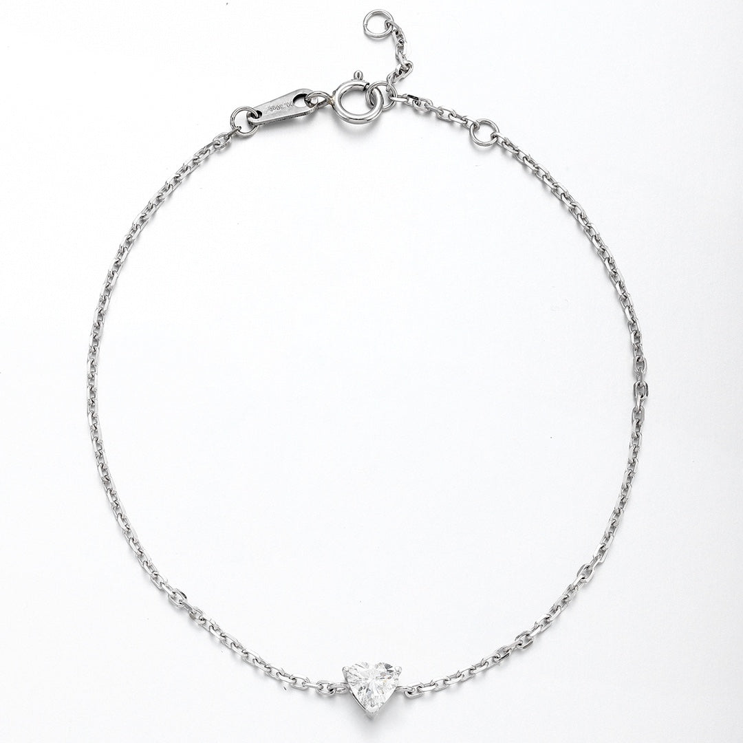PT950 0.54ct Lab Grown Diamond Heart-Shaped Bracelet