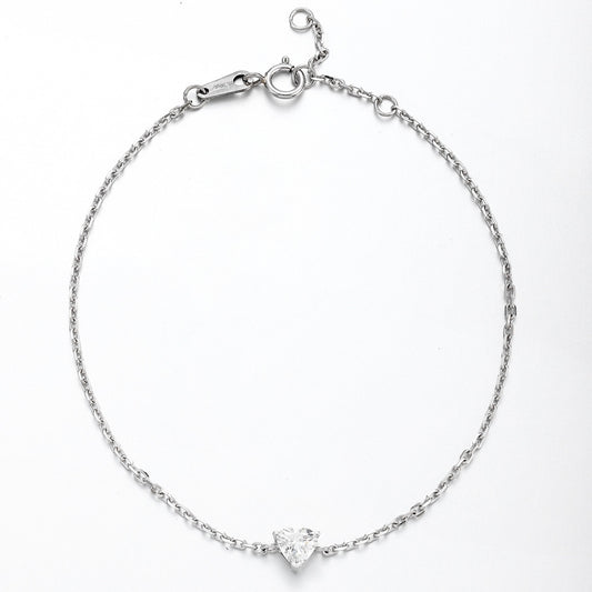 PT950 0.54ct Lab Grown Diamond Heart-Shaped Bracelet
