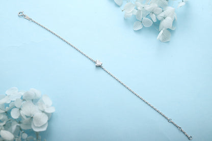 PT950 0.54ct Lab Grown Diamond Heart-Shaped Bracelet