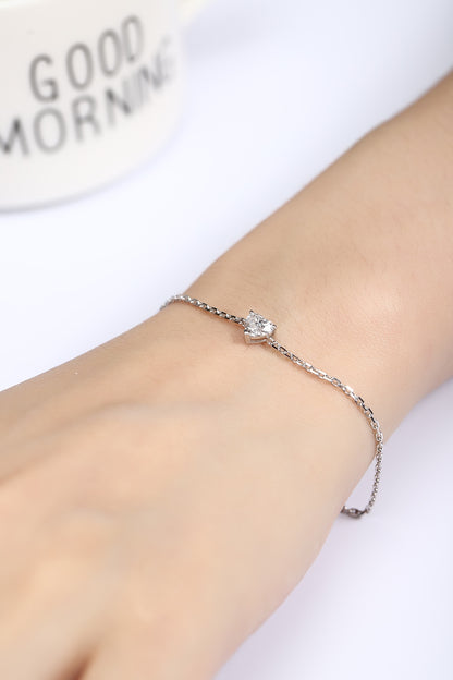 PT950 0.54ct Lab Grown Diamond Heart-Shaped Bracelet