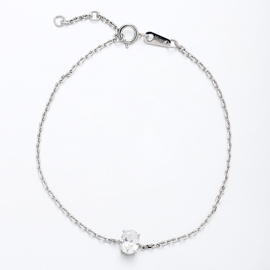 PT950 0.50ct Lab Grown Diamond Oval Shaped Bracelet