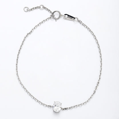 PT950 0.50ct Lab Grown Diamond Oval Shaped Bracelet