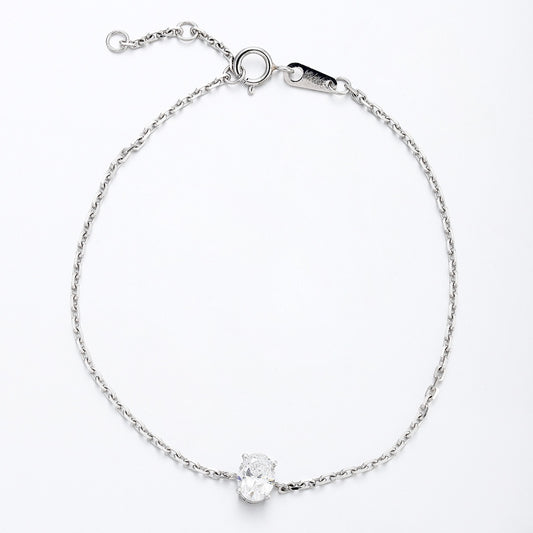 PT950 0.50ct Lab Grown Diamond Oval Shaped Bracelet