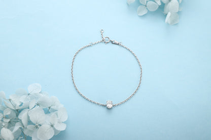 PT950 0.50ct Lab Grown Diamond Oval Shaped Bracelet