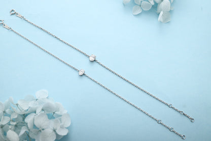 PT950 0.50ct Lab Grown Diamond Oval Shaped Bracelet