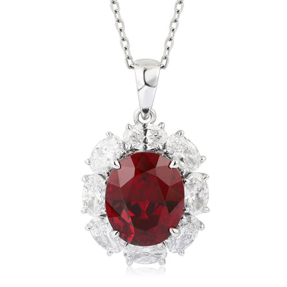 PT950 5.26ct Oval Shape Lab Grown Ruby Treasure Pendant (without chain)