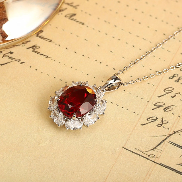 PT950 5.26ct Oval Shape Lab Grown Ruby Treasure Pendant (without chain)