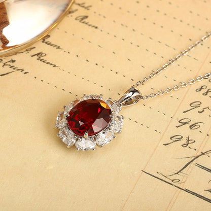 PT950 5.26ct Oval Shape Lab Grown Ruby Treasure Pendant (without chain)