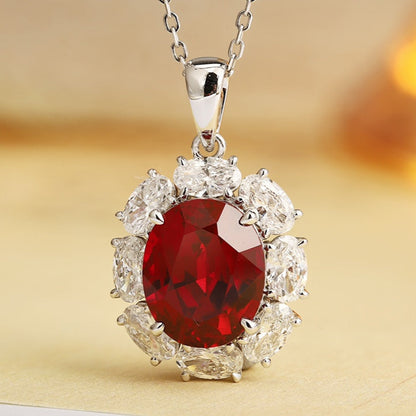 PT950 5.26ct Oval Shape Lab Grown Ruby Treasure Pendant (without chain)