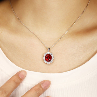 PT950 5.26ct Oval Shape Lab Grown Ruby Treasure Pendant (without chain)