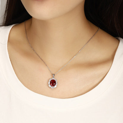 PT950 5.26ct Oval Shape Lab Grown Ruby Treasure Pendant (without chain)
