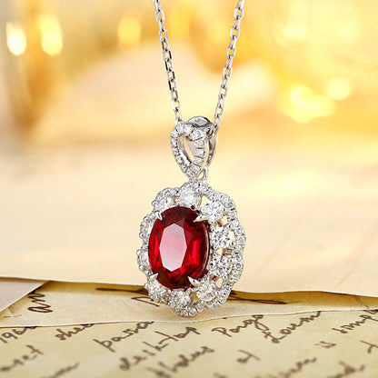 PT950 2.51ct Oval Shape Lab Grown Ruby Treasure Pendant (without chain)