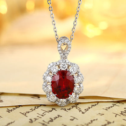 PT950 2.51ct Oval Shape Lab Grown Ruby Treasure Pendant (without chain)