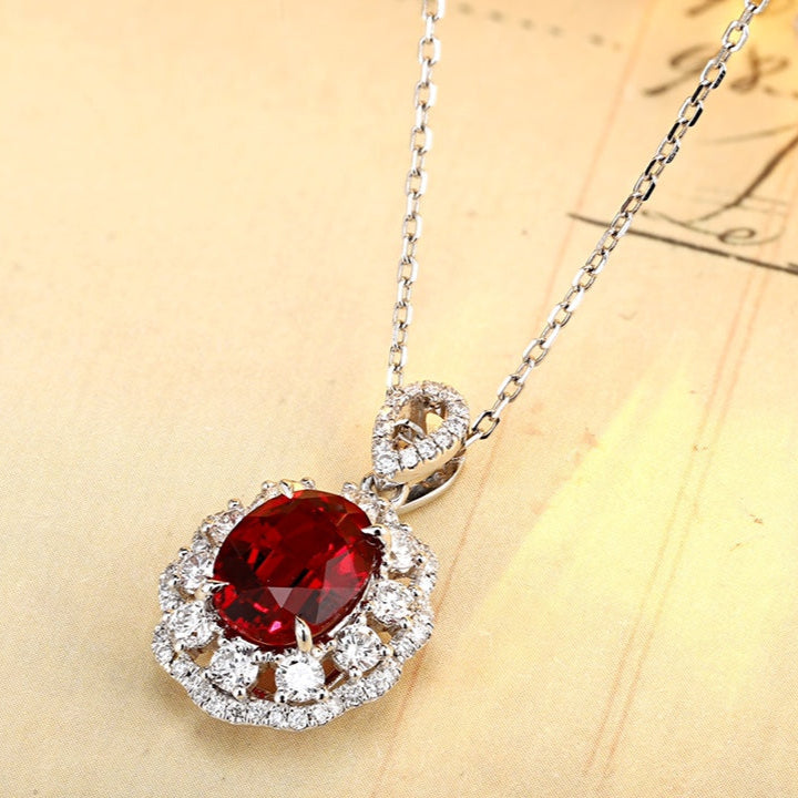 PT950 2.51ct Oval Shape Lab Grown Ruby Treasure Pendant (without chain)