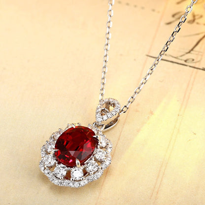 PT950 2.51ct Oval Shape Lab Grown Ruby Treasure Pendant (without chain)