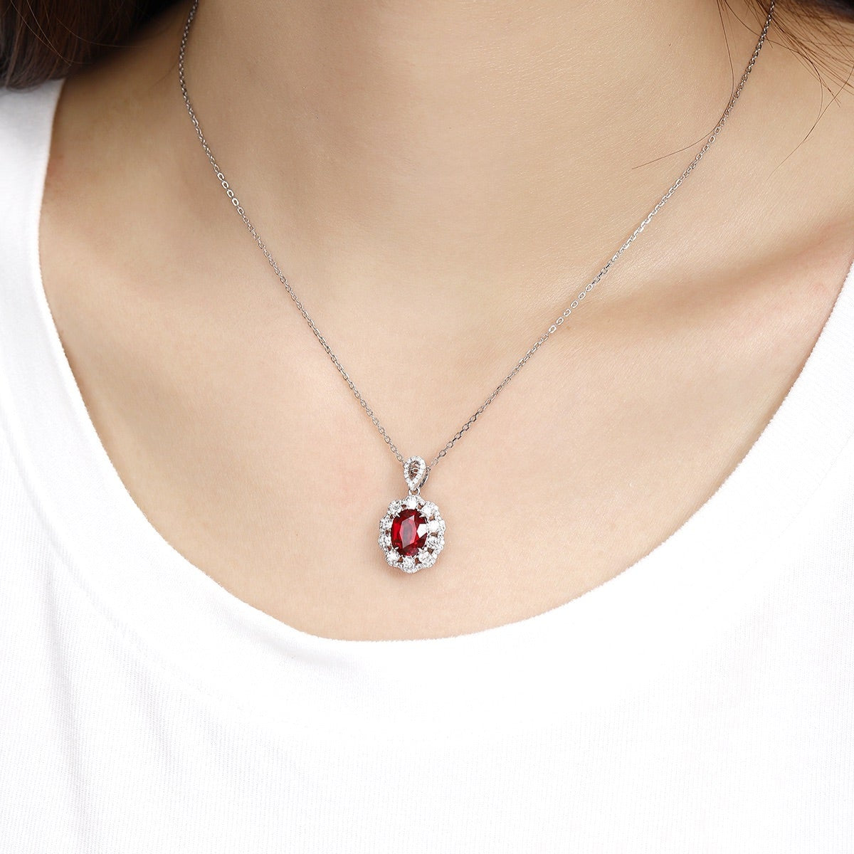 PT950 2.51ct Oval Shape Lab Grown Ruby Treasure Pendant (without chain)