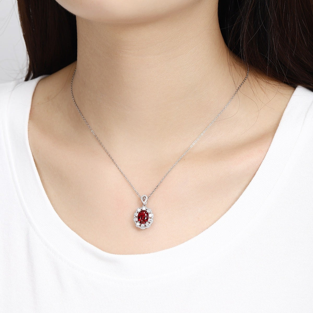 PT950 2.51ct Oval Shape Lab Grown Ruby Treasure Pendant (without chain)