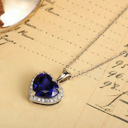 PT950 5.06ct Heart Shape Lab Grown Blue Treasure Pendant (without chain)