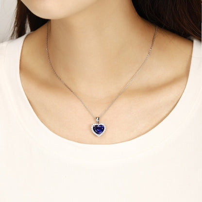 PT950 5.06ct Heart Shape Lab Grown Blue Treasure Pendant (without chain)
