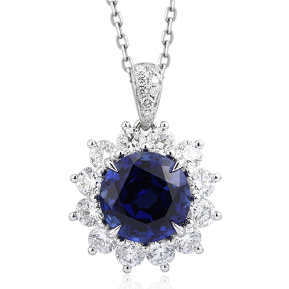 PT950 Lab Grown Blue Treasure Pendant (without chain)