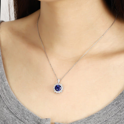 PT950 Lab Grown Blue Treasure Pendant (without chain)