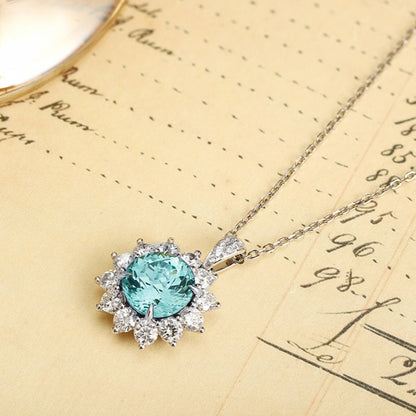 PT950 Lab Grown Paraiba Pendant (without chain)