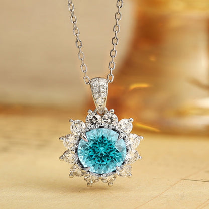 PT950 Lab Grown Paraiba Pendant (without chain)
