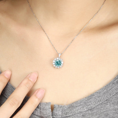 PT950 Lab Grown Paraiba Pendant (without chain)