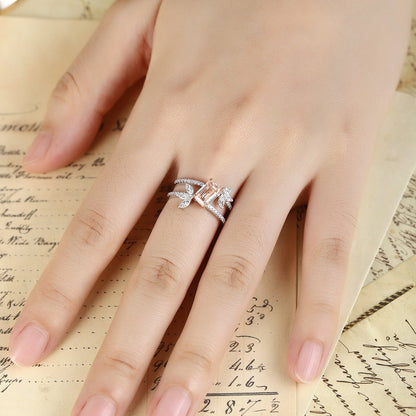 PT950 1.56ct Lab Grown Pink Color Diamonds Emerald Cut Ring