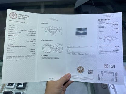 HPHT Lab Grown Blue Color Diamonds Radiant Cut 0.5ct~5.0ct VVS/VS With IGI Certificate