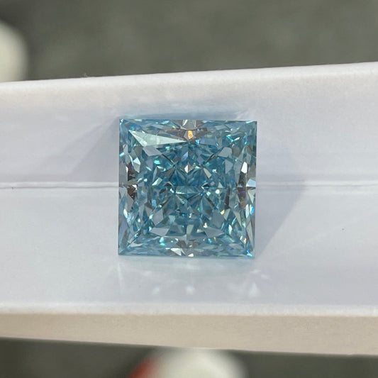 HPHT Lab Grown Blue Color Diamonds Princess Cut 0.5ct~5.0ct VVS/VS With IGI Certificate
