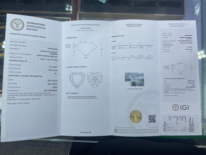 HPHT Lab Grown Blue Color Diamonds Heart Shape 0.5ct~5.0ct VVS/VS With IGI Certificate