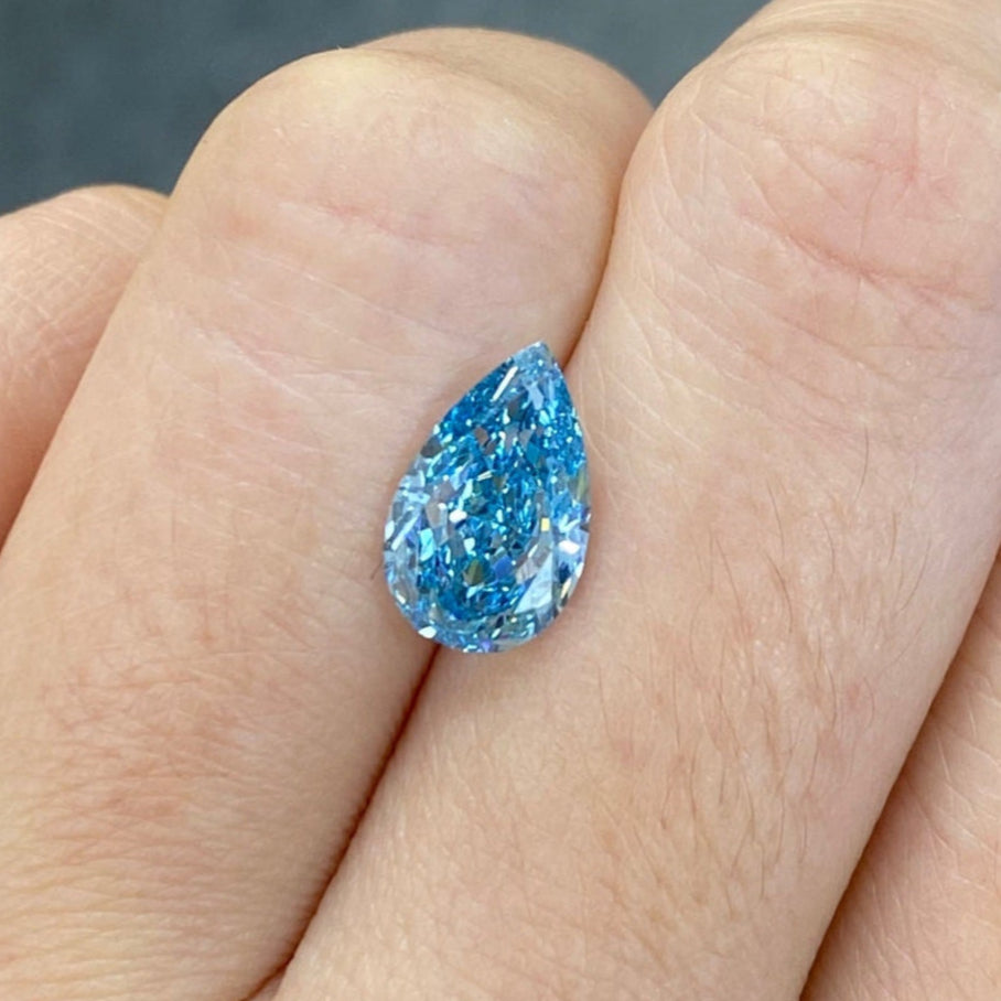 HPHT Lab Grown Blue Color Diamonds Briolette Shape VVS/VS With IGI Certificate