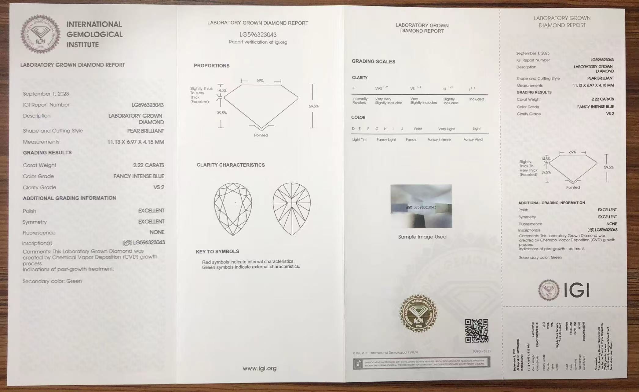 HPHT Lab Grown Blue Color Diamonds Briolette Shape VVS/VS With IGI Certificate