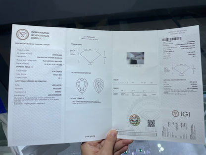 HPHT Lab Grown Red Color Diamonds Briolette Shape 0.5ct~5.0ct VVS/VS With IGI Certificate